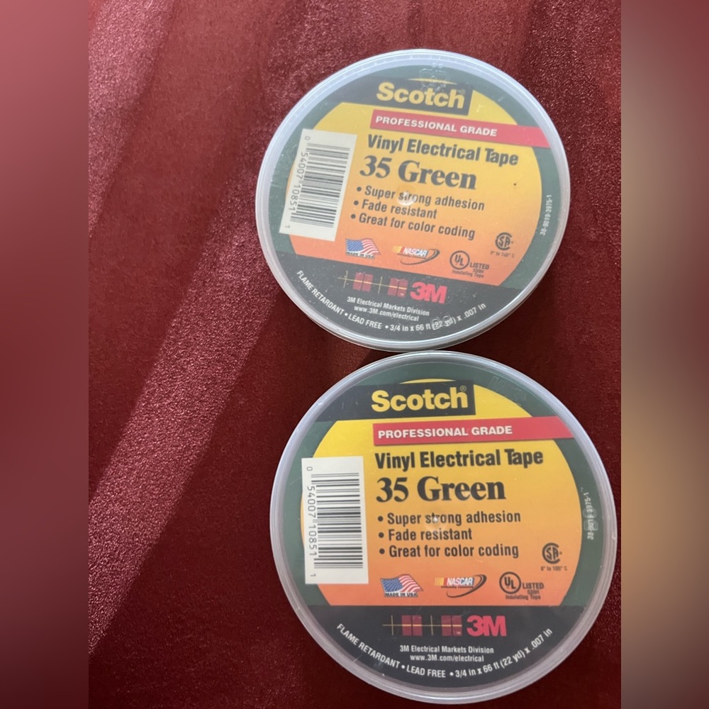 3M Scotch Professional Grade Vinyl Electrical Tape - 35 Green 2 pkgs